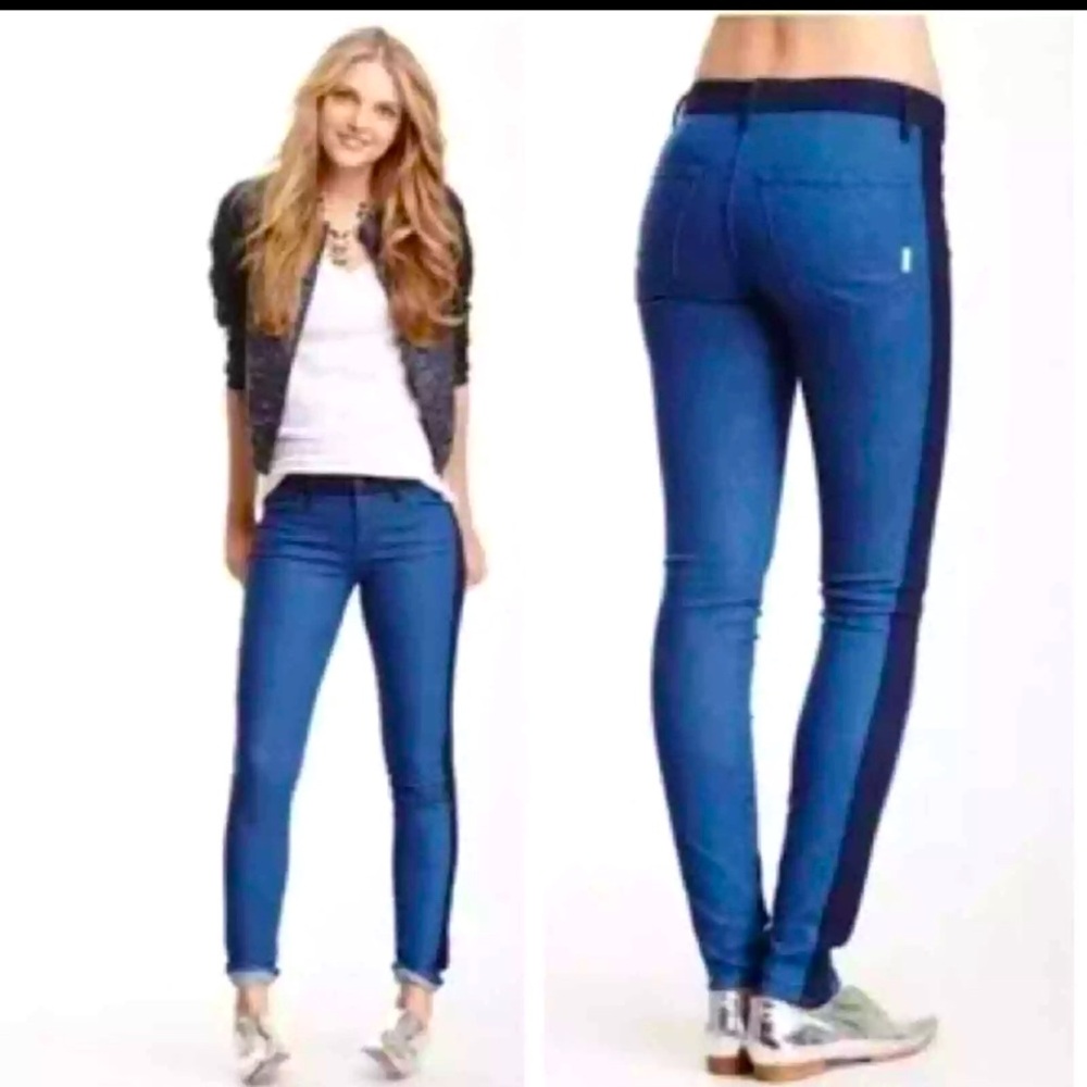 Mother Colorblock Looker Geometric Lies Denim Size 27